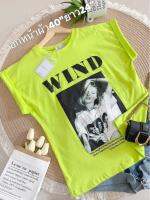 Deezyy เสื้อยืดแฟชั่นผู้หญิง แขนพับ รุ่น WIND คอกลม ฟรีไซส์ ไม่ต้องรีด