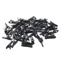 50 PC del collar del cordón de la solapa de Monte Mic del auricular del cable de alambre Nip Clip Negro