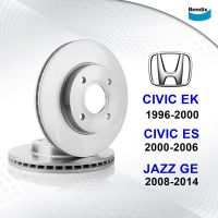 Bendix จานเบรคคู่หน้า Honda Civic EK ปี 96-00, Civic ES ปี 00-06, Jazz GE ปี 08-12, Freed ปี 08-15 dia 260.9 mm. 4 รู BR474 (รูปแทน)