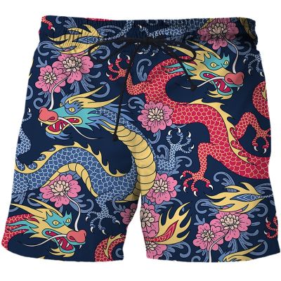 Dragon Totem Graphic Beach Shorts Pants Men y2k 3D Printing Surf Board Shorts Summer Hawaii Swimsuit Swim Trunks Cool Ice Shorts