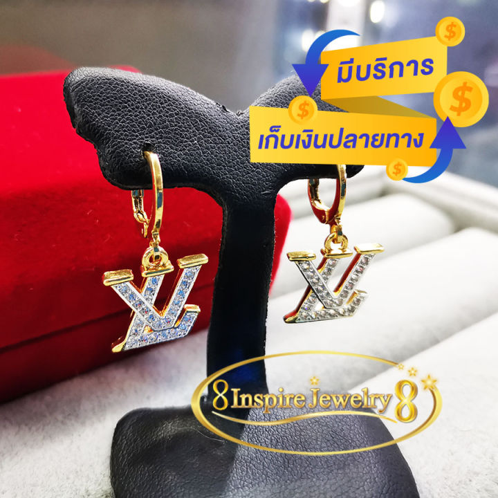 inspire-jewelry-ต่างหูห่วง-ตัวเรือนฝังเพชร-size-1x1-5cm-งานแฟชั่นอินเทรน-คุณภาพเกรดพรีเมี่ยมงาน-design-จิวเวลลี่หรู-งานแฟชั่น-งานจิวเวลลี่