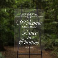 Best Selling Welcome Customizable Groom And Bride Names Glass Sticker Template Welcome Board Removable Sticker A006795