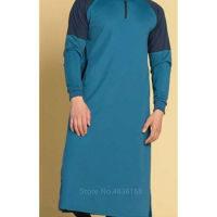 Arabic Islamic Clothing for Men Jubba Thobe Muslim Saudi Arabia Long Robes adult Male Middle East Kaftan Evening Dress S-3XL