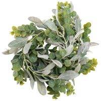 3X Lambs Ear Garland Greenery and Eucalyptus Vine / 38 Inches Long/Light Colored Flocked Leaves/Soft and Drapey Wedding