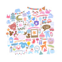 hedeguoji?73pcs Creative Baby Die Cuts Stickers For Scrapbooking Happy Planner Card Making Gift