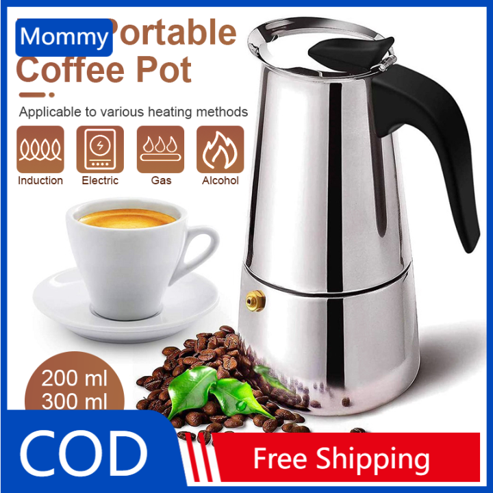 4/6 Cup Coffee Maker Pot Espresso Latte Percolator Electric Stove