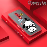 เคส Chenyyyka สำหรับ Oneplus 8 Pro 8T 9 Pro เคสการ์ตูนน่ารัก Pochacco แฟชั่นดีไซน์ใหม่ฝ้าขอบเปลือกแข็งเคสซิลิโคนนิ่มคลุมทั้งหมดเลนส์กล้องถ่ายรูปเคสป้องกันทนแรงกระแทก