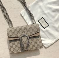 GUCCI classic gucci womens bag double G Bacchus bag กระเป๋าสะพายโซ่เล็ก