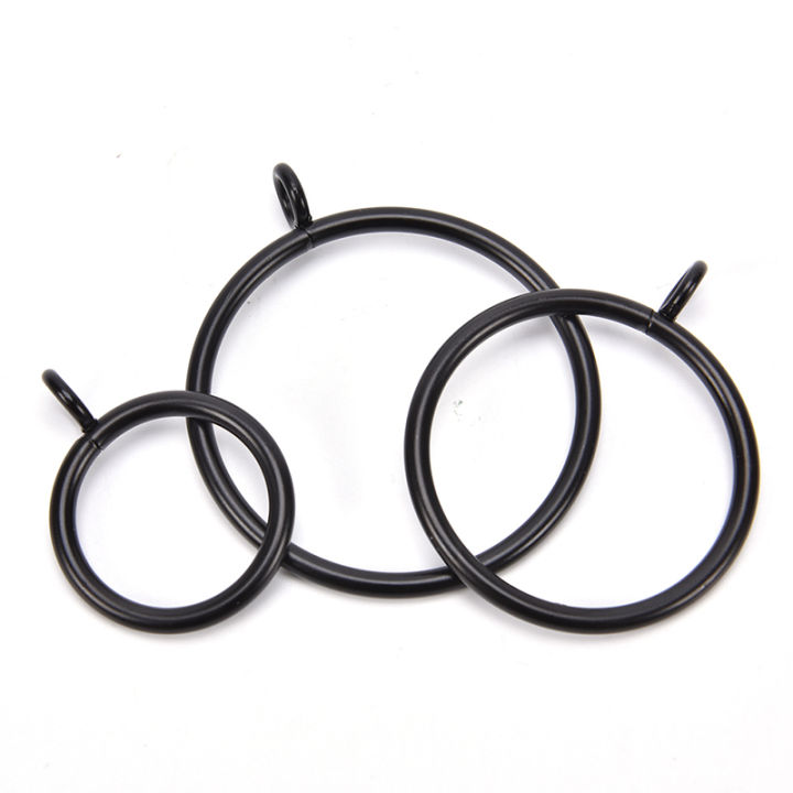rayua-10pcs-แหวนม่านโลหะสีดำแขวนแหวนสำหรับผ้าม่านและแท่ง5ขนาด