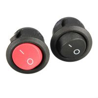 10Pcs 20mm Diameter Small Round Boat Rocker Switches Mini Round Black Red 2 Pin ON OFF Rocker Switch 6A 250V 10A 125V