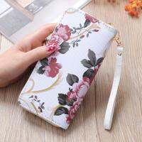 Fashion Womens PU Leather Wallet Double Zipper Purse Coin Purse Casual Solid Simple Lady Wrist Strap Card Wallet