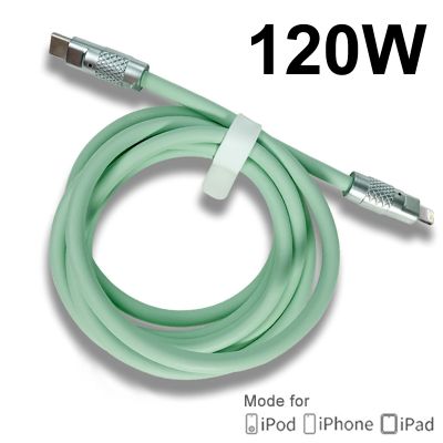 Chaunceybi 120W Super Fast Type-C Silicone Cable iPhone USB C Lightning Data