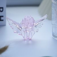 Pink Angels Figurines Sparkling Handcrafted Resin Statue Perfect For Home Decor DIY And Gift