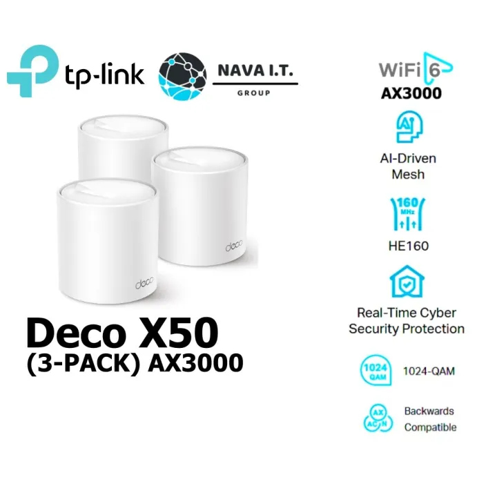 TP-Link Deco X50 (3-PACK) AX3000 Whole Home Mesh WiFi 6 System รับ ...
