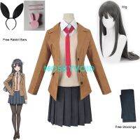 【Lao Zhang Fashion Cosplay】 Disfraz Sakurajima Mai คอสเพลย์ Peluca Seishun Buta Yarou Series Uniformes Escolares Para Mujeres Trajes De Fiesta Para Niñas De Escuela Secundaria De Halloween