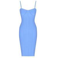 New Arrival Summer Style Sexy Strap Backless Pink Blue Bandage Dress  Bodycon Designer Fashion Evening Party Dress Vestido