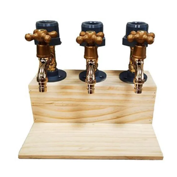 Liquor Whiskey Wood Dispenser Beer Tap Stand Drink Holder Mount Rack
