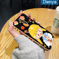 เคส Dienya สำหรับ Oneplus 8 8 Pro 8T เคสชานมการ์ตูนเด็กผู้หญิงใหม่กรอบตารางพื้นผิวชุบซิลิก้าเจลนิ่มกันกระแทกเคสมือถือรวมทั้งหมดเลนส์กล้องถ่ายรูปฝาครอบป้องกัน