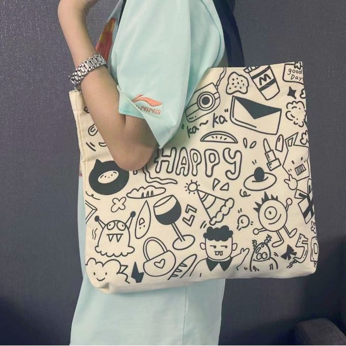 กระเป๋าผ้ามินิมอล-กระเป๋าสะพายข้าอง-ลายสกรีน-กระเป๋าผ้า-tote-bag-xln0858