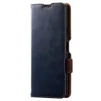 ELECOM Xperia 10 IV (SO-52C SOG07 A202SO) Case cover notebook type leather impact resistant magnet flap with strap hole navy PM-X222PLFYNV