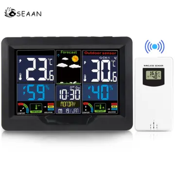 Color Digital Weather Station Alarm Clock with Wireless Outdoor Sensor -  China Weather Station, Wireless Thermometer Hygrometer