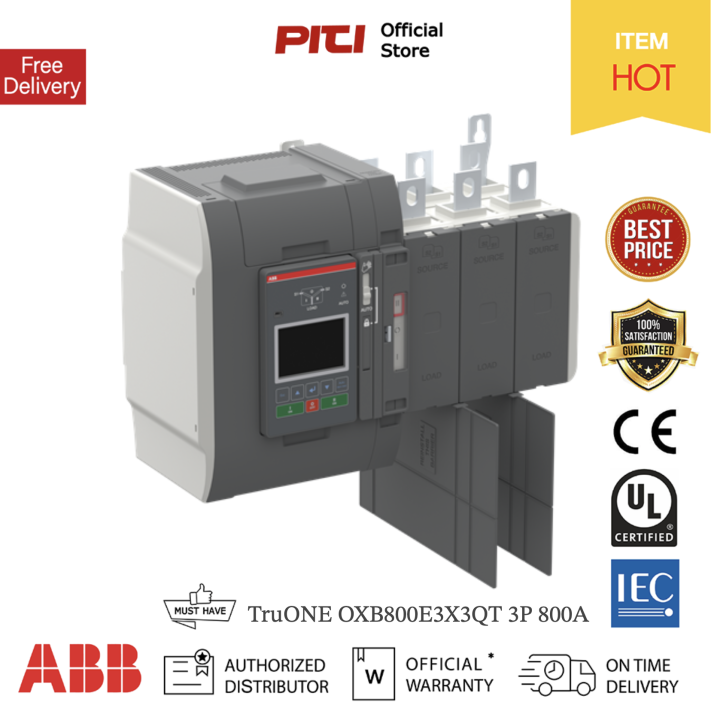 ABB ATS The TruONE OXB800E3X3QT 3P 800A 200-415VAC 50/60Hz, อุปกรณ์ ...