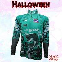 เสื้อตกปลา แฟชั่น กีฬากลางแจ้ง JK THAILAND ลาย HALLOWEEN ป้องกันUV 80-90% สีไม่ตก แห้งเร็ว ใส่ได้ ชาย และ หญิง