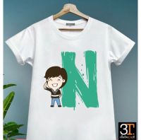 พร้อมส่ง เสื้อตัวอักษร (ตัว N) ผ้าไมโคร ใส่สบาย พร้อมส่ง