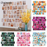 Chzimade 50Pcslot Vintage Retro Poster Kraft Paper Sticker Scrapbook Diary Journal Notebook Stationery Decorative Sticker