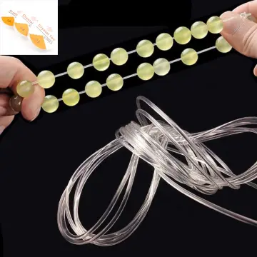 0.4mm Elastic String Clear Fishing Line Invisible Nylon Thread Jewelry  String Wire Cord String Crystal Beading Cords for Party Balloon Decor Craft Jewelry  Bracelet Making 40 Yards 