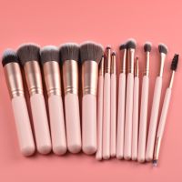 【cw】 KOSMETYKI 5 10Pcs Pink Wooden Handle Makeup Brush Powder Blush Foundation Eyeshadow Eyebrow Professional Tool Set ！