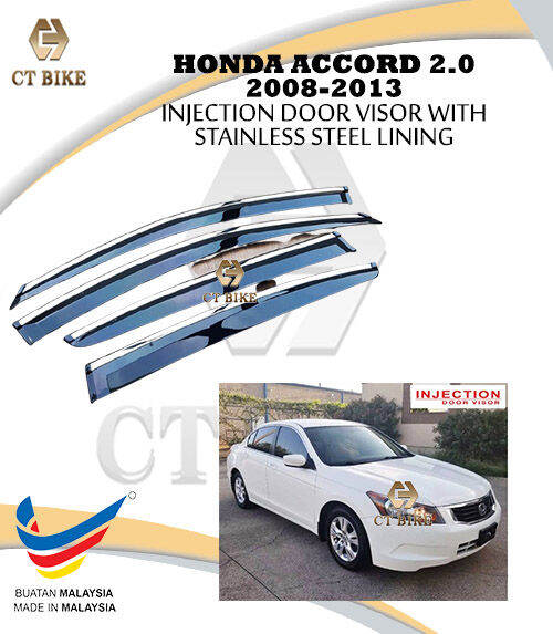 HONDA ACCORD 2.0 (REAR LONG) 20082013 INJECTION WITH STAINLESS STEEL Door Visor Lazada