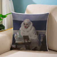 Oil Painting Clown Joker Print Pillow Cover for Bed Soft Cushion Covers 45*45 Square Pliiows Cases Sofa Modern Home Decor Gift