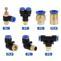 Pneumatic Air Connector Fitting PC/PCF/PL/PLF 4mm 6mm 8mm Thread 1/8 1/4 3/8 1/2 Straight Hose Fittings Pipe Quick Connectors