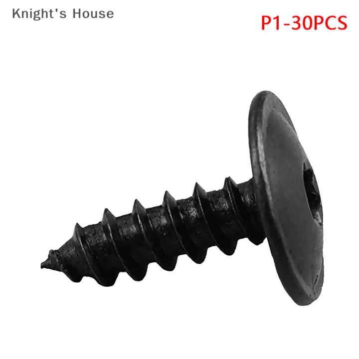 knights-house-สกรูแผงประตูรถยนต์30-50ชิ้นสกรูยึดแผงประตูตะปูสีดำสกรูแบบ-torx-สำหรับเครื่องยนต์รถใต้ฝากันสาด