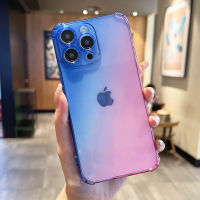 เคสไอโฟน 11 เคสโทรศัพท์มือถือ Apple iPhone13 ชาย 14pro หญิง 12 ไล่ระดับสี xmax ใหม่ xr โปร่งใส 8 บางเฉียบ 7 ช่อง 6