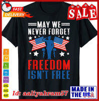 Unique Mens Short-Sleeve Crewneck T-Shirt May We Never Forget Freedom Isnt Free Veteran Unisex T-Shirt