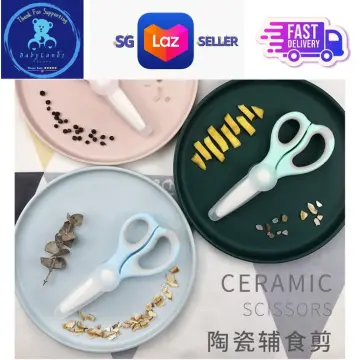 Ceramic Scissors With Lid Kids Food Scissors Baby Food Supplement