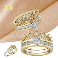 Rings 2021 Trend Fashion 2 In 1 Crown Ring Detachable Alloy Rhinestone Ring Charming Jewelry Accessories For Men Women Ml