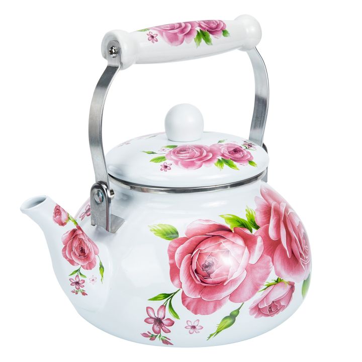 กาต้มน้ำชากาน้ำชากาน้ำเซรามิก-periuk-enamel-ลายดอกไม้เตากาน้ำชาภาชนะในบ้านความร้อน-คลังสินค้าพร้อม