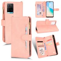 เคสโทรศัพท์หนังซิปลายลิ้นจี่สำหรับ Vivo Y21 2021 / Y21s / Y33 (สีดำ)