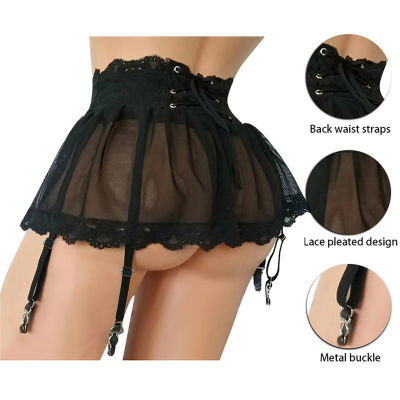 เซ็กซี่ Garters โปร่งใสกระโปรงหนัง Harness Strip ชุดชั้นในสตรีชุดชั้นในเร้าอารมณ์ BDSM เซ็กซี่ผู้หญิง Garter Belt