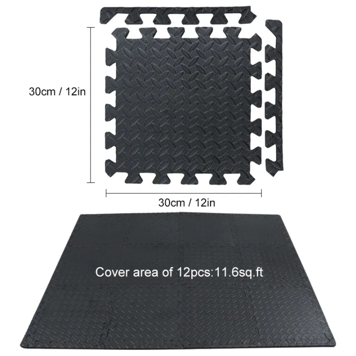 12PCS 30x30x1.2cm EVA Foam Interlocking Tile Gym Floor Mats Flooring