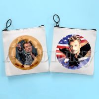 Johnny Hallyday Dompet Koin Kanvas Warna Solid Lucu Tas Kunci Ritsleting Baru Segar Kecil Tas Hadiah Tangan