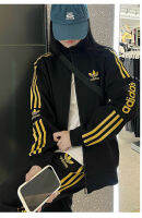 AdidasePMIC เสื้อคาร์ดิแกนซิปคอตั้งสำหรับผู้ชาย,เสื้อสเวตเตอร์ถักซิปหน้าสำหรับฤดูใบไม้ผลิและฤดูใบไม้ร่วงชุดกีฬากีฬาสันทนาการทรงหลวมเย็บปักทุกอย่าง (8568SY)