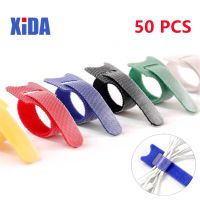50Pcs 12x150mm Reusable Ties Hook And Loop Fastener Double-Sided Tape Nylon Velcros Cable Ties Velcros Strap Wire DIY