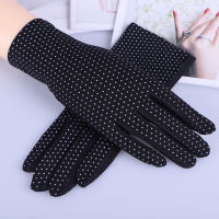 Women Touch Screen Thin Cotton Gloves Lace UV Sun Against Non Slip Riding Car Gloves Spring Summer Driving Gloves