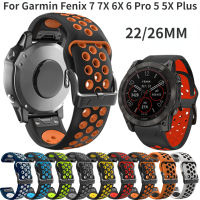 Quickfit ซิลิโคนสำหรับ Garmin Fenix 7 7X 6X 6 Pro 5 5X Plus Epix Gen 2 Tactix vo สายนาฬิกา26มม. 22มม. สายรัดข้อมือสร้อยข้อมือ