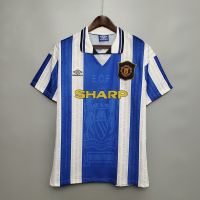 Original Retro Jersey MU 23/24 Training Kit 94-96 MU Away Man Utd Retro Soccer Jersey Football Jersey Umbro Player Issue Full Sublimation Baju Lelaki Blue Viral Murah Soccer