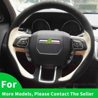 DIY Beige Car Accessories Car Steering Wheel Cover For Land Rover Freelander Discovery 4 5 Range Rover Evoque Alcantara Leather Steering Wheels Access